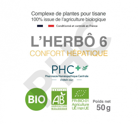 Tisane L'HERBÔ 6 bio - Confort hépatique - Herboristerie PHC