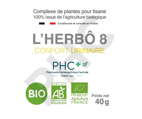 Tisane L'HERBÔ 8 bio - Confort urinaire - Herboristerie PHC