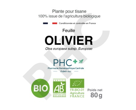 Tisane Olivier bio feuilles - Olea europaea - Herboristerie PHC