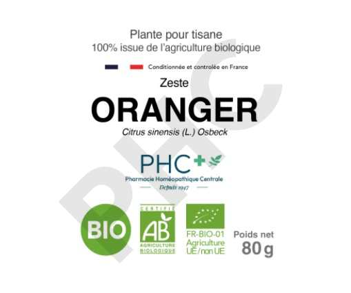 Tisane Orange douce bio zeste - Citrus sinensis - Herboristerie PHC