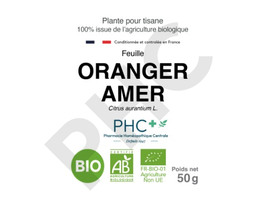 Tisane Oranger amer bio feuilles - Citrus aurantium - Herboristerie PHC