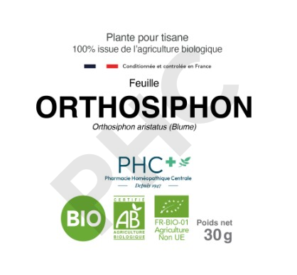 Tisane Orthosiphon bio feuilles - Orthosiphon aristatus - Herboristerie PHC
