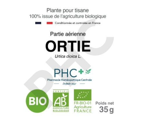 Tisane Ortie piquante bio parties aériennes - Urtica dioica - Herboristerie PHC