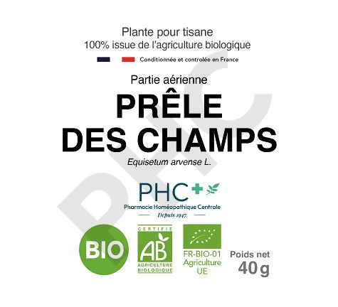 Tisane Prêle des champs bio parties aériennes - Equisetum arvense - Herboristerie PHC