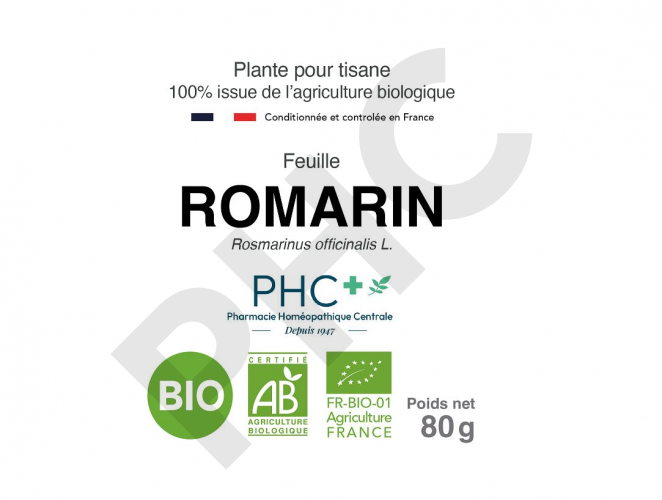 Tisane Romarin bio feuilles - Rosmarinus officinalis - Herboristerie PHC
