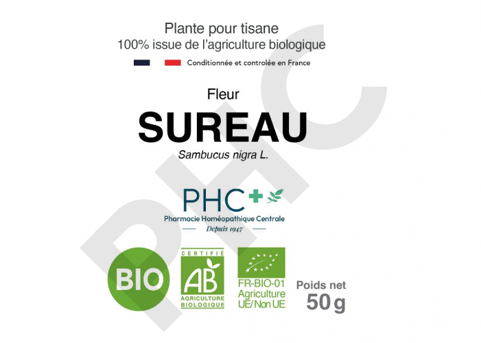 Tisane Sureau bio fleurs - Sambucus nigra - Herboristerie PHC