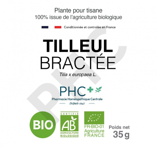 Tisane Tilleul bio bractée - Tilia x europaea - Herboristerie PHC